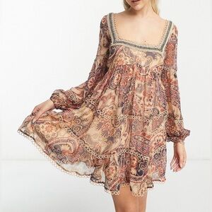 ASOS Paisley Print Dress in Multicolor